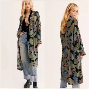 Free People Wild Night Duster Cheetah Print